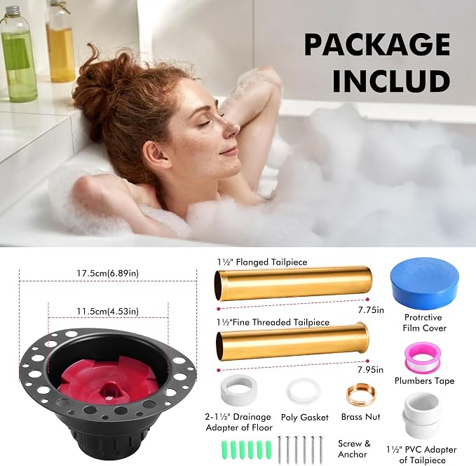 Freestanding Tub Drain Rough-in Kit, Bathtub Drain Kit - Image 2