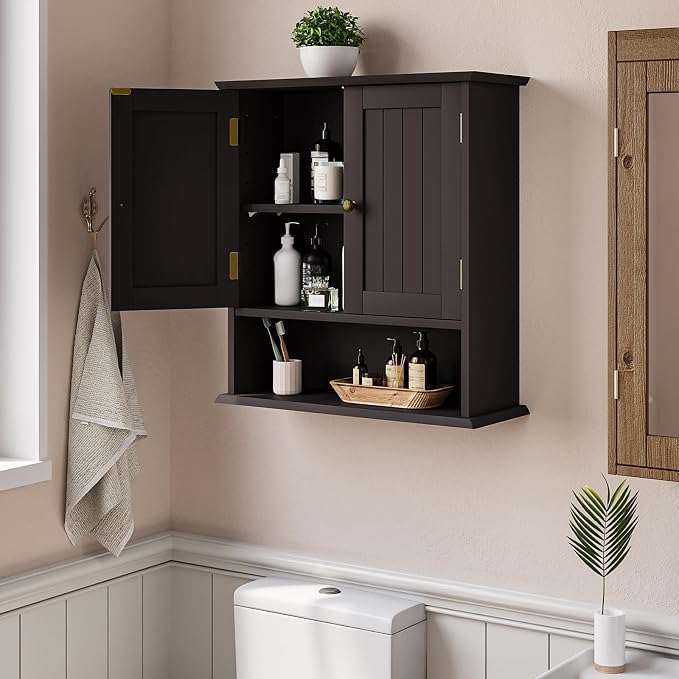 Smuxee Brown Bathroom Cabinet Wall Mounted, Small Medicine Cabinet - Image 2