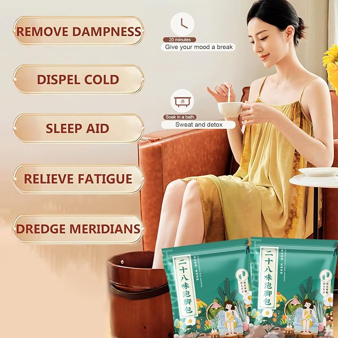 30 Bags Herbal Foot Soak, Foot Bath Herb, Foot Spa Bath Soak Foot Detox Soak to - Image 4