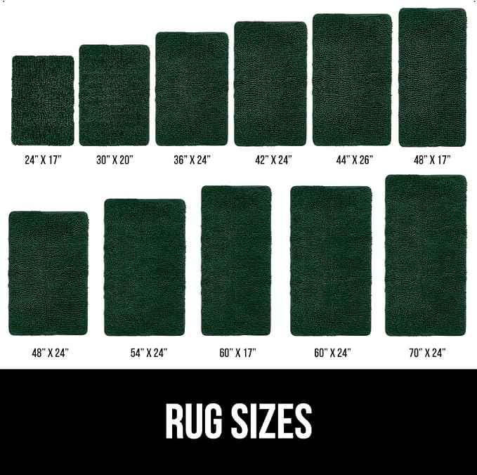 GORILLA GRIP Bath Rug Mat 60x24, Thick Soft Absorbent Chenille, Quick Dry - Image 6
