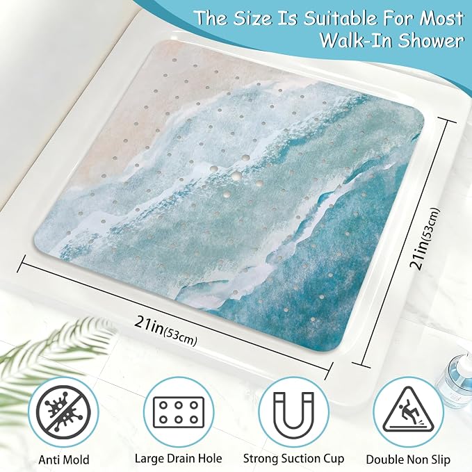 Beach Square Anti Slip Shower Mats - Image 2