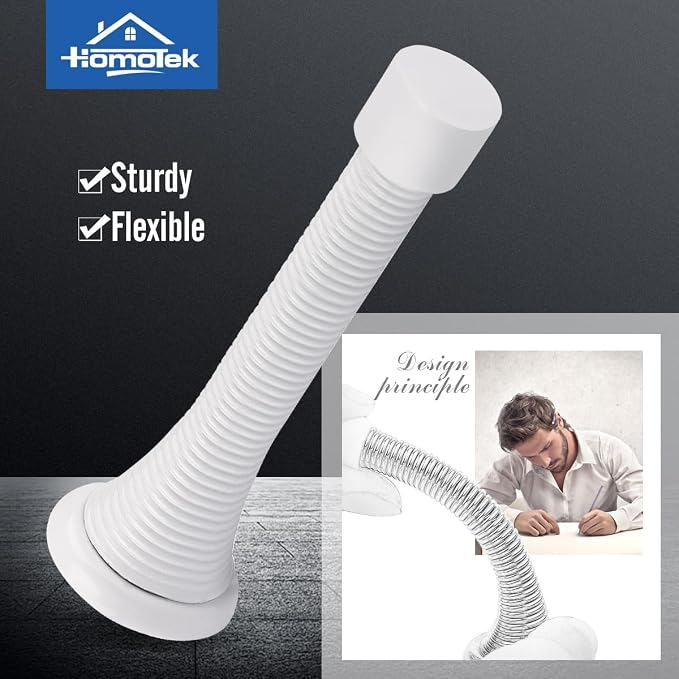 HOMOTEK 30 Pack Spring Door Stops, 3-1/8” Heavy Duty Door Stop - Image 2