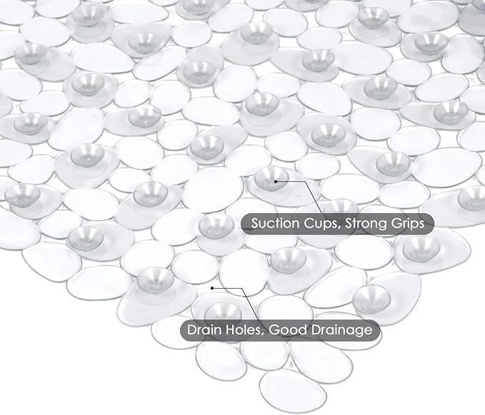 WELTRXE Non Slip Bath Mat Pebbles Bathtub Mat - Image 2
