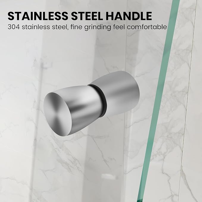 Bathroom Frameless Hinged Foldable Tub Door, Shower Glass Door 43 * 58” Shower - Image 4