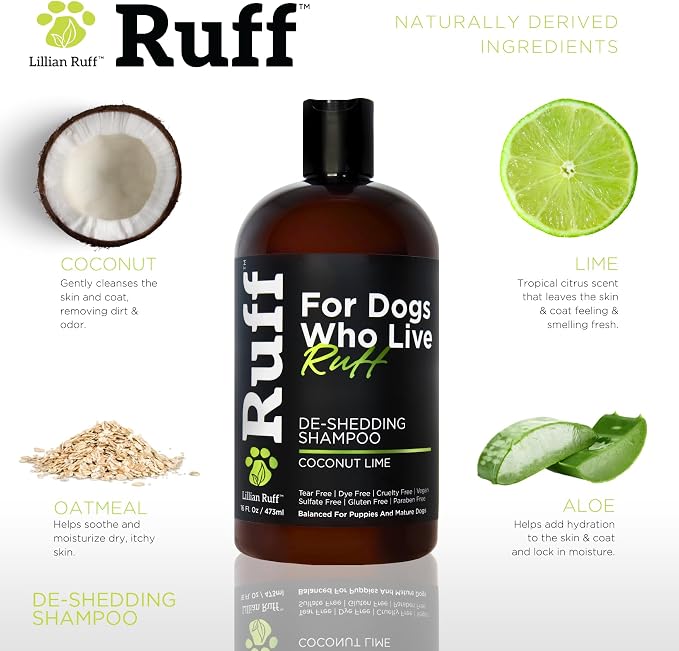 Ruff by Lillian Ruff Deshedding Dog Shampoo | Coconut Lime | Vitamin E - Image 4