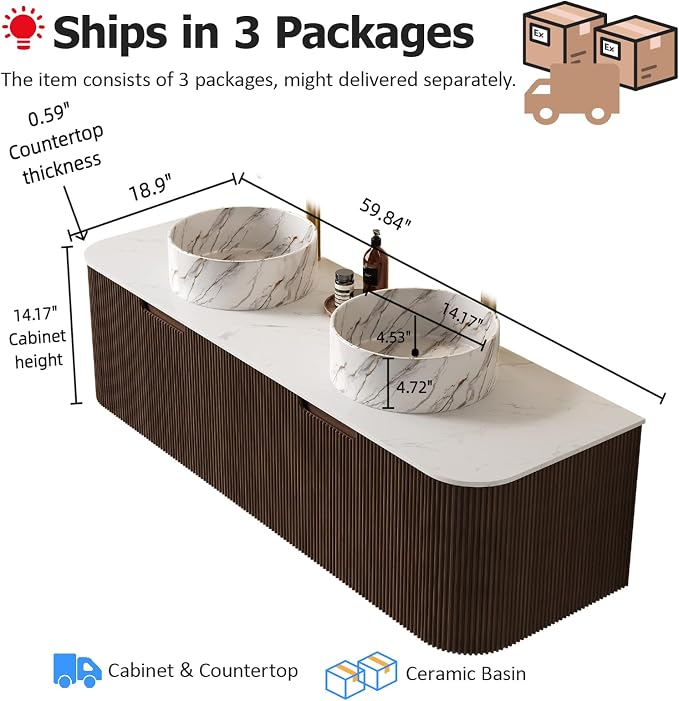 60" Floating Bathroom Vanity - Image 2