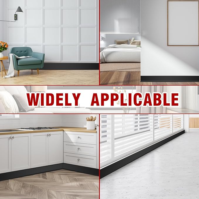 Vinyl Baseboard Molding Trim 4 Inch x 100 Feet Peel and Stick Baseboard Trim - Image 5