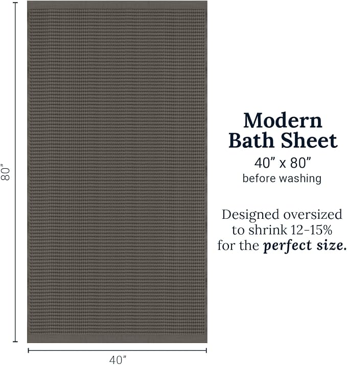 GILDEN TREE Waffle Bath Sheet Quick Dry Towel, Thin Luxury Bath Towels - Image 9