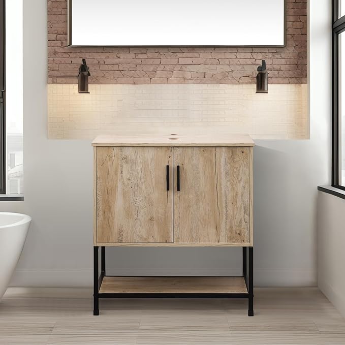 UEV Rustic Brown 30" Bathroom Vanity - Image 4