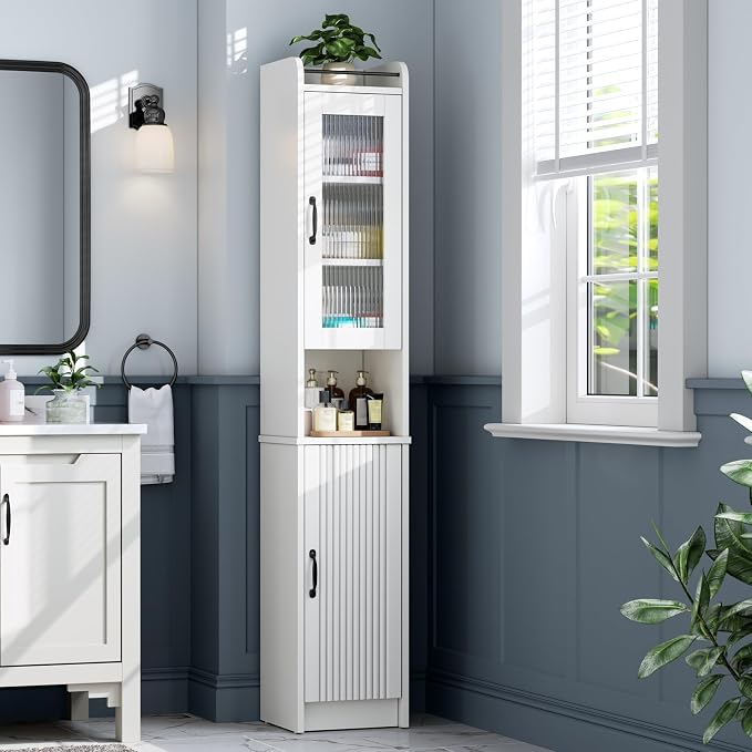 71" H Tall Bathroom Storage Cabinet, Narrow Bathroom Cabinet by Baztin