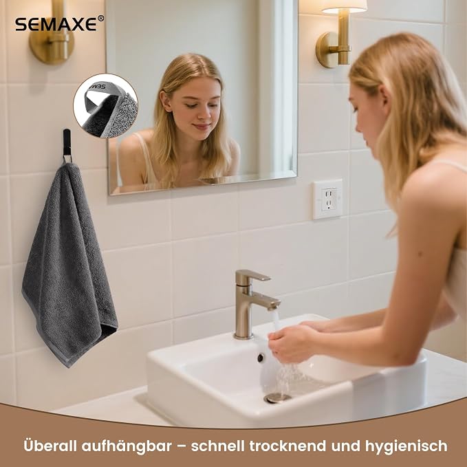 SEMAXE 12 Pack Hand Towels for Bathroom, 100% Cotton Towels - Image 5