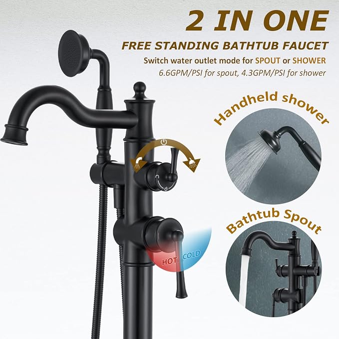 Freestanding Floor Mount Tub Filler - Image 2