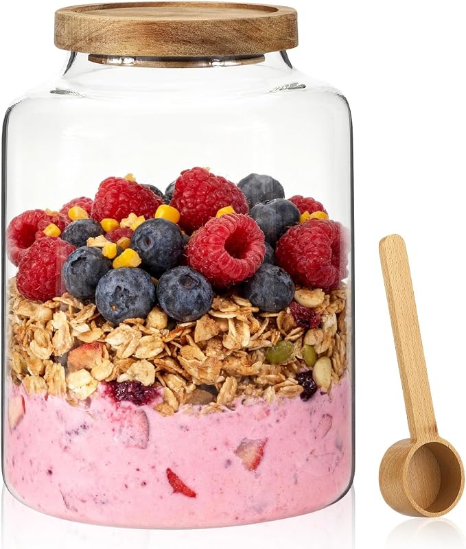 Glass Coffee Storage Jar with Lids Scoop Round Glass Coffee Ground Containers - Image 8