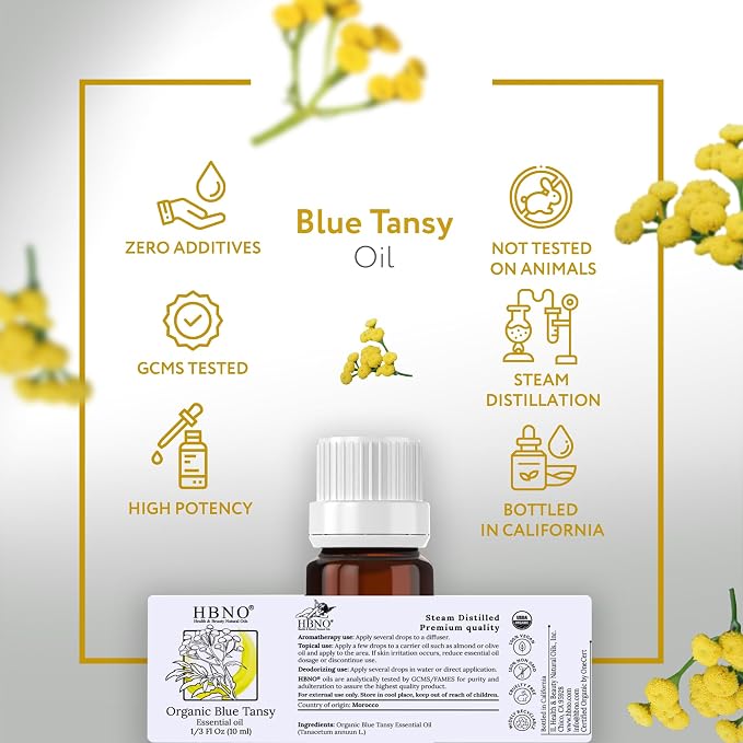 HBNO USDA Certified Organic Blue Tansy Essential Oil - Image 4