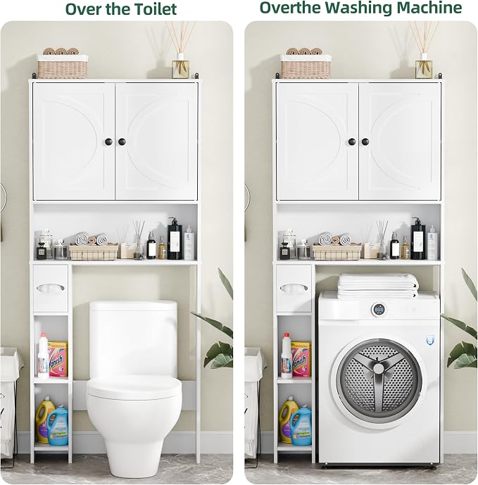 Over The Toilet Storage Cabinet, Freestanding Organizer Toilet Cabinet - Image 7