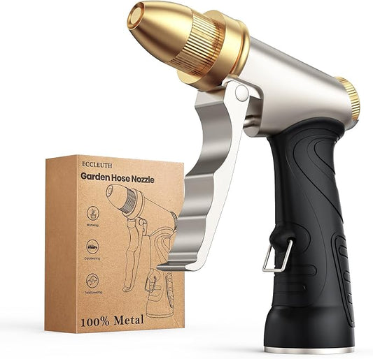 Heavy Duty Brass Garden Hose Nozzle High Pressure Metal Water Spray Nozzle by ECCLEUTH