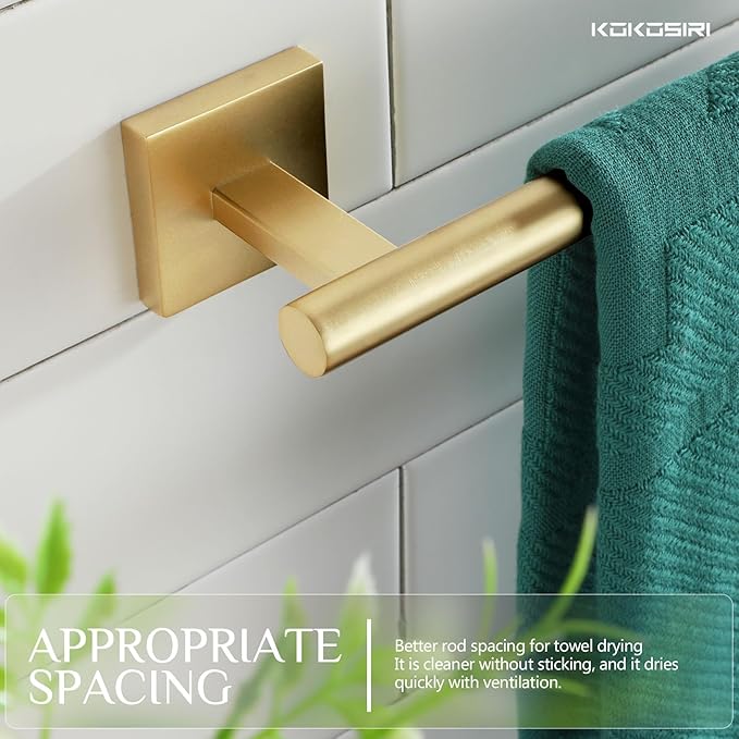 KOKOSIRI Towel Bar Bathroom Towel Holder - Image 5