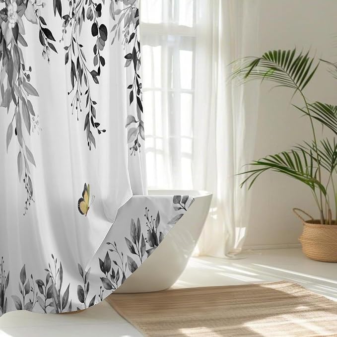 No Hook Shower Curtain and Liner Set, Bath Curtain Sets - Image 2