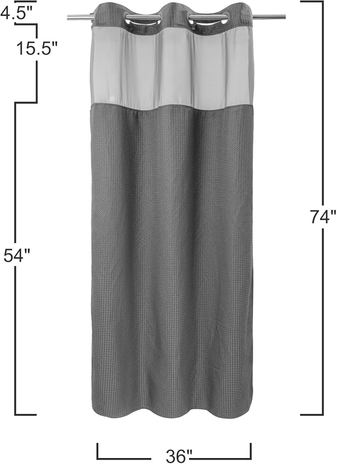 River Dream Stall Heavyweight No Hooks Required Dotted Waffle Weave Shower - Image 8