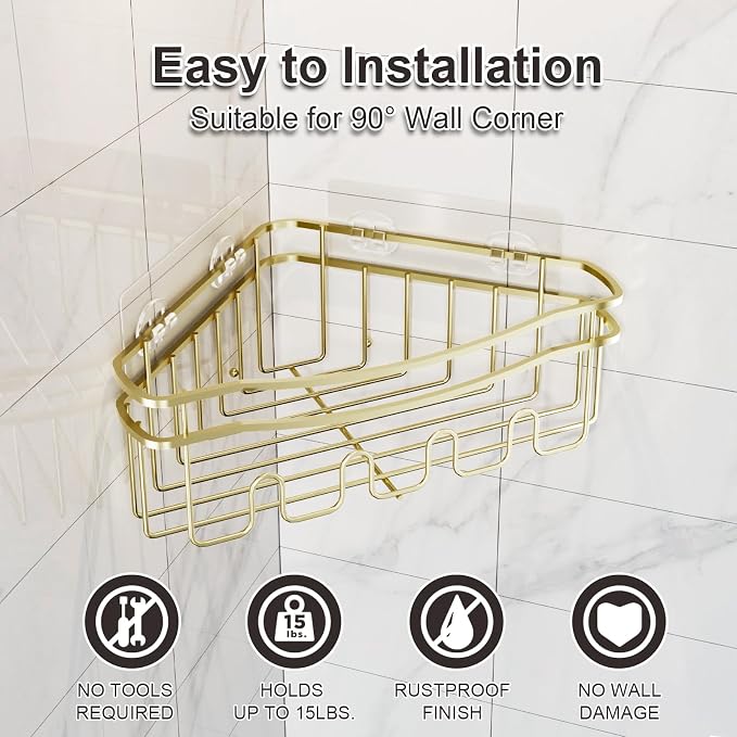 Gold corner shower caddies - Image 3