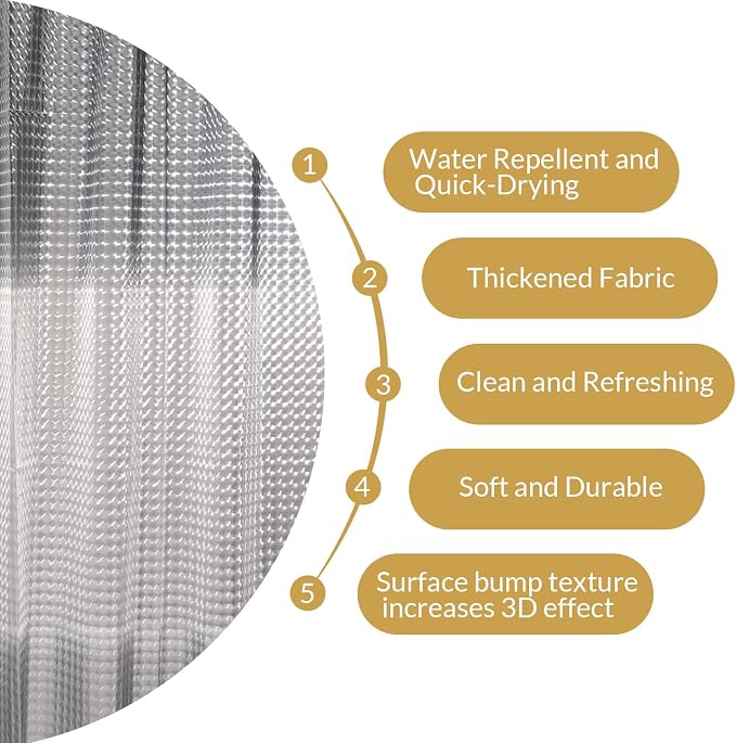 NTBAY EVA Semi-Transparent Clear Shower Curtain - Image 8