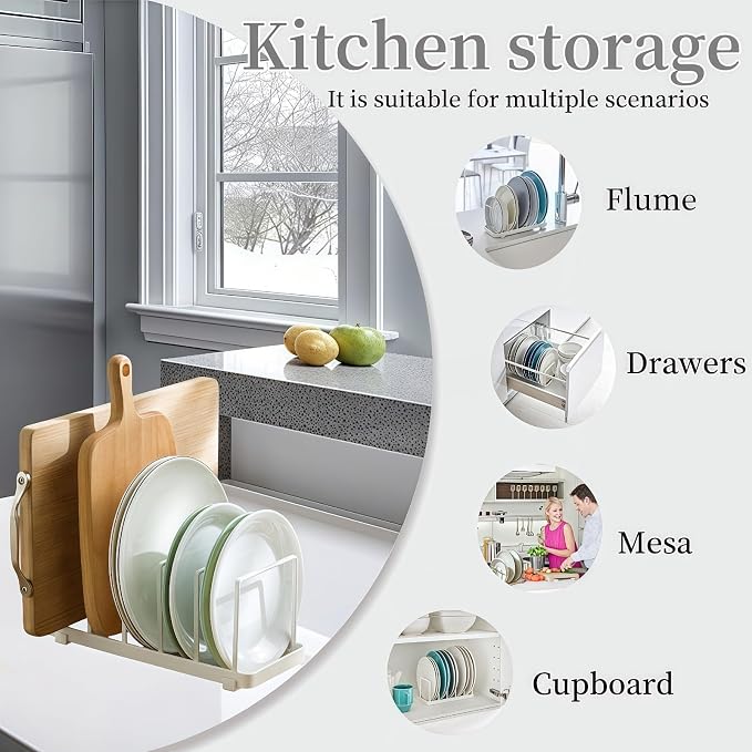 Cutting board organizer Dish rack Pot Lid Organizer - Image 3