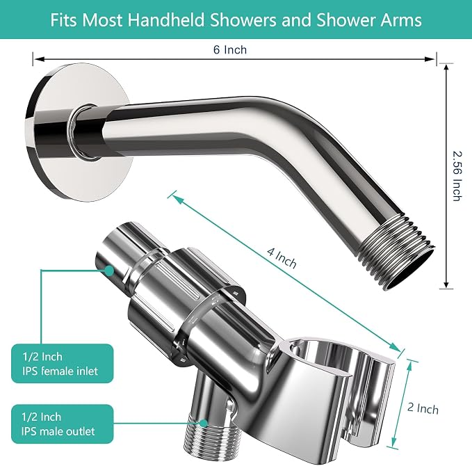 Shower Head Connector Adapter: Adjustable Handheld Showerhead Holder & 6 Inch - Image 6
