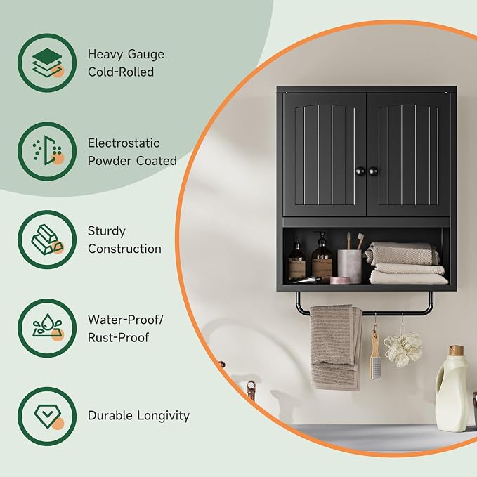Letaya Metal Bathroom Wall Cabinet - Image 4