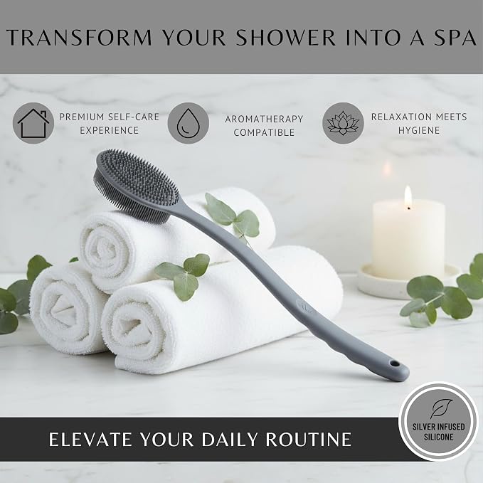 Silver Infused Long Handle Back Scrubber - Image 7