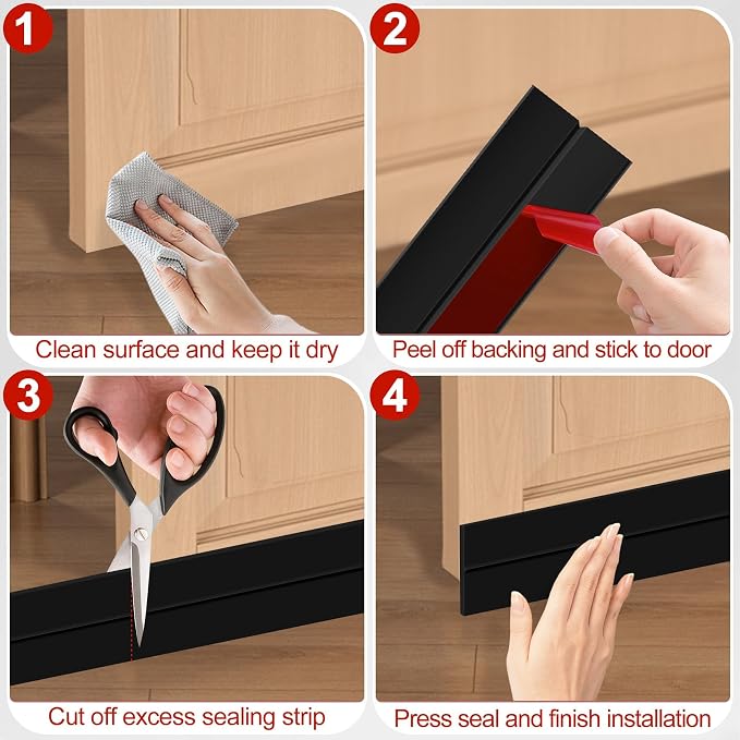 MYFAMIREA Door Weather Stripping 2IN x 40FT Door Draft Stopper Seal Tape - Image 5