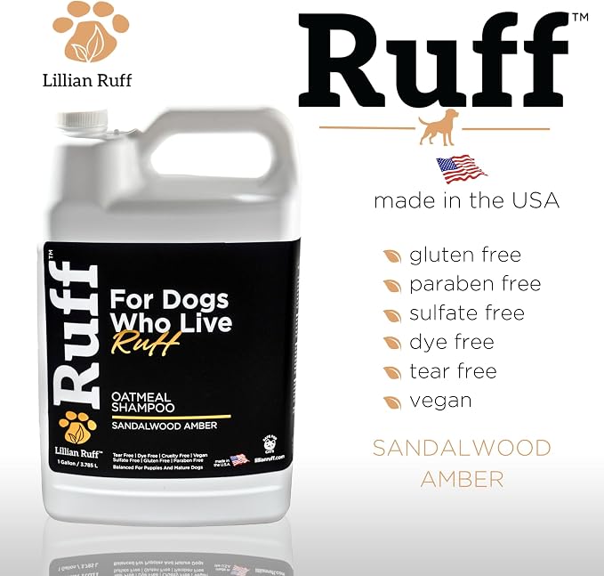 Ruff by Lillian Ruff Oatmeal Dog Shampoo Sandalwood Amber – Moisturizing Pet - Image 5