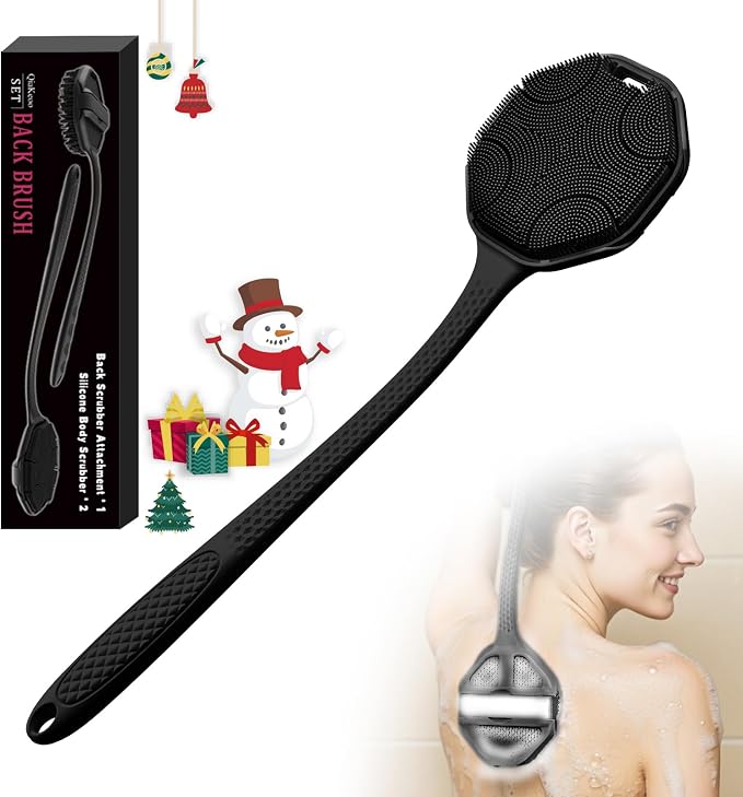 3PCS Extender Handle Set, 17in Lengthen Detachable Long Handle Back Brush*1 by QiaKeoo