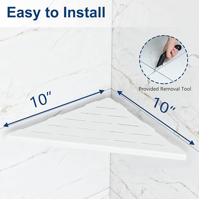 Corner Shower Shelves, 10” Recessed Tile Shower Shelf, 304 Stainless Steel - Image 5