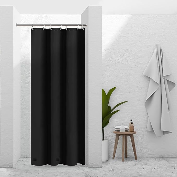Barossa Design Black Stall Shower Curtain Liner 36" W x 72" H by BarossaDesign