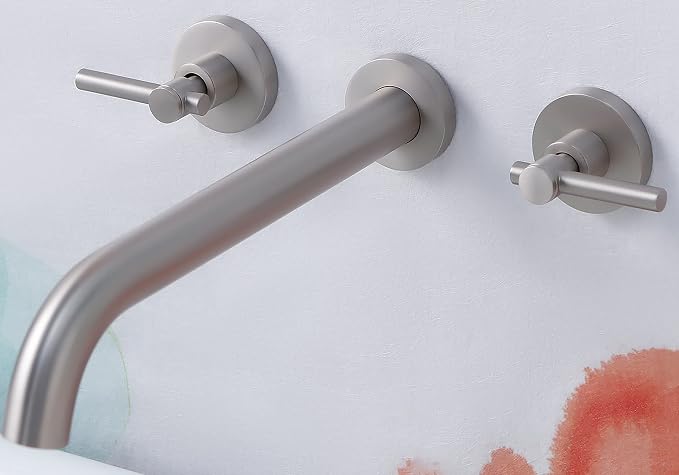 Wall Mount Tub Filler, Two Handle Bathtub Faucet, Extra Long Spout Reach by KOTTISAARI