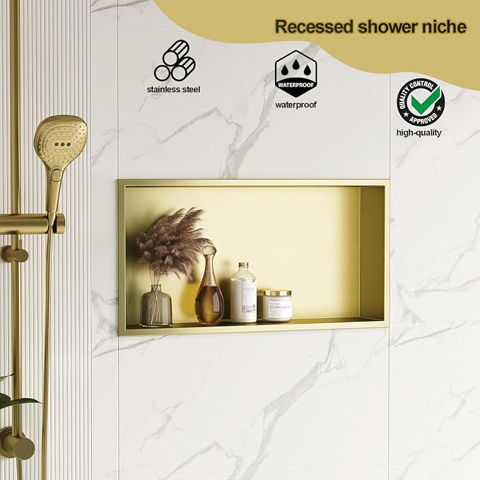 Neodrain No Tile Shower Niche, NO Tile Needed Recessed Cabinet - Image 4