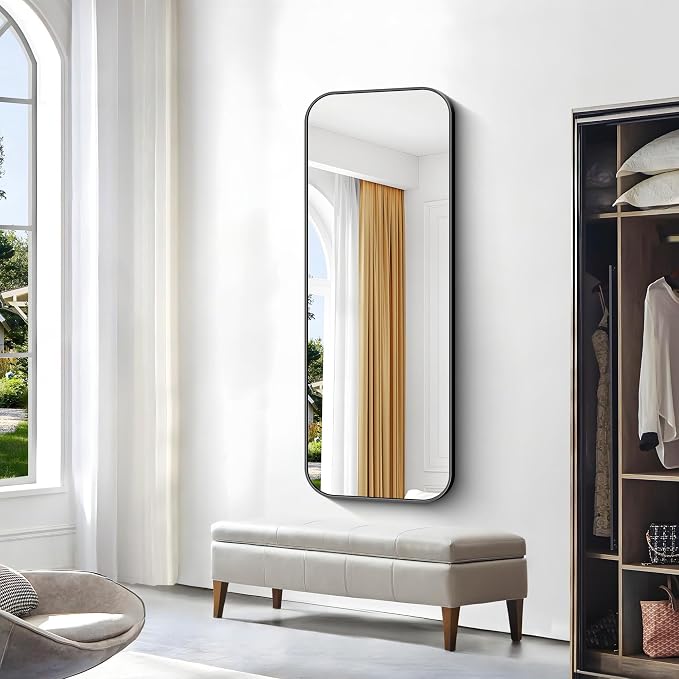 BONEWEI 24x60 inch Bathroom Mirror, Wall Mounted Bathroom Frame Vanity Mirror - Image 6