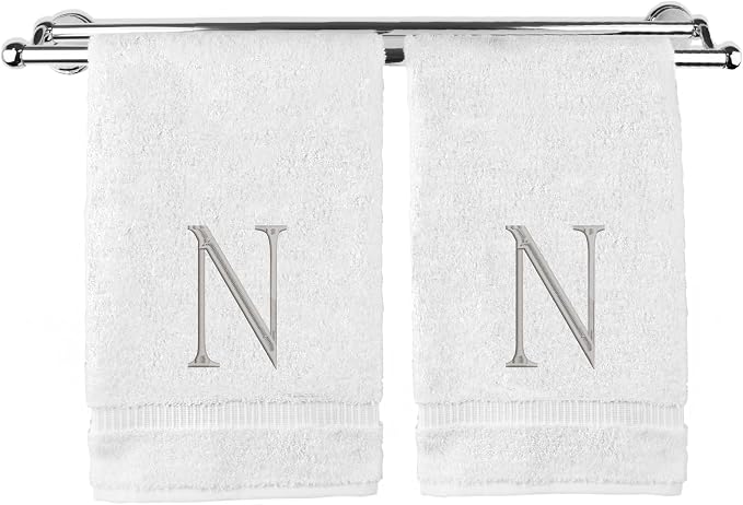 Monogrammed Hand Towel, Personalized Initial Gift, Extra Absorbent 100% Turkish by BareCotton