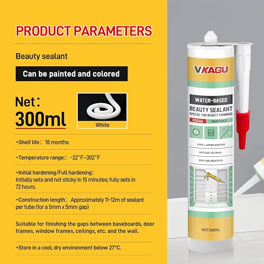 VGS66 Beauty Silicone Caulkfor Trim & Baseboards - Image 7
