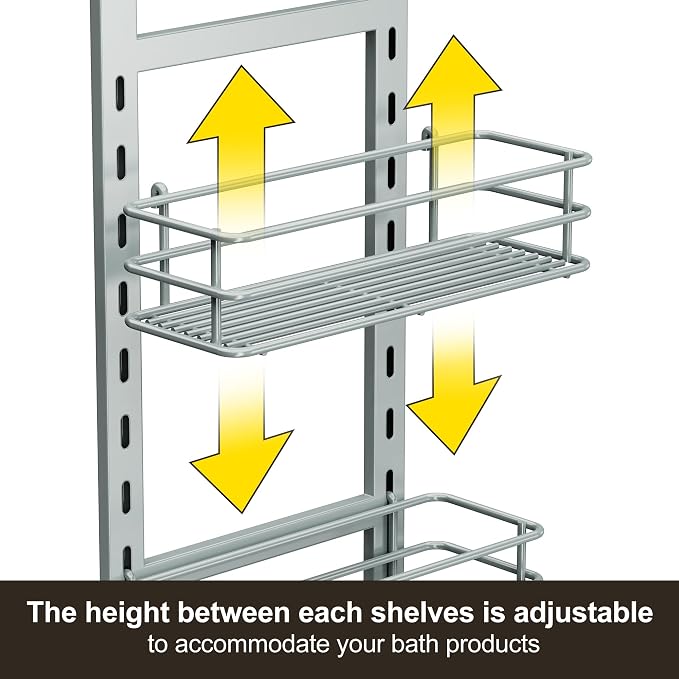 Orimade 4 Tier Adjustable Anti-slip Shower Caddy over Shower Head, Rustproof - Image 4