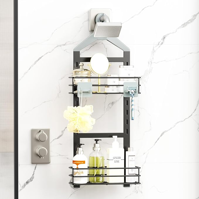 Orimade Adjustable Anti-slip Shower Caddy over Shower Head, Rustproof Bathroom - Image 2