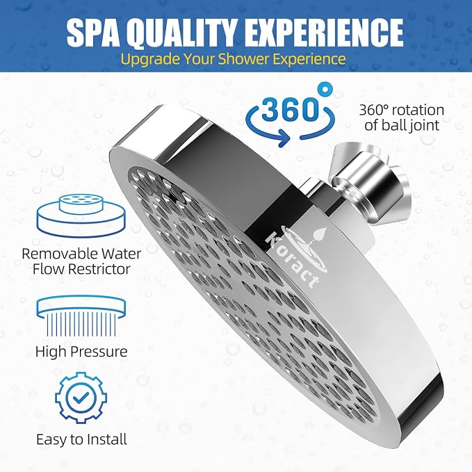 Shower Head High Pressure Rain Premium Quality Luxury Design Anti-Clogging - Image 2