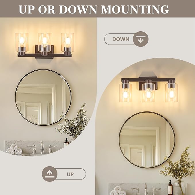 3-Light Bathroom Light Fixtures Modern Vanity Lights - Image 5