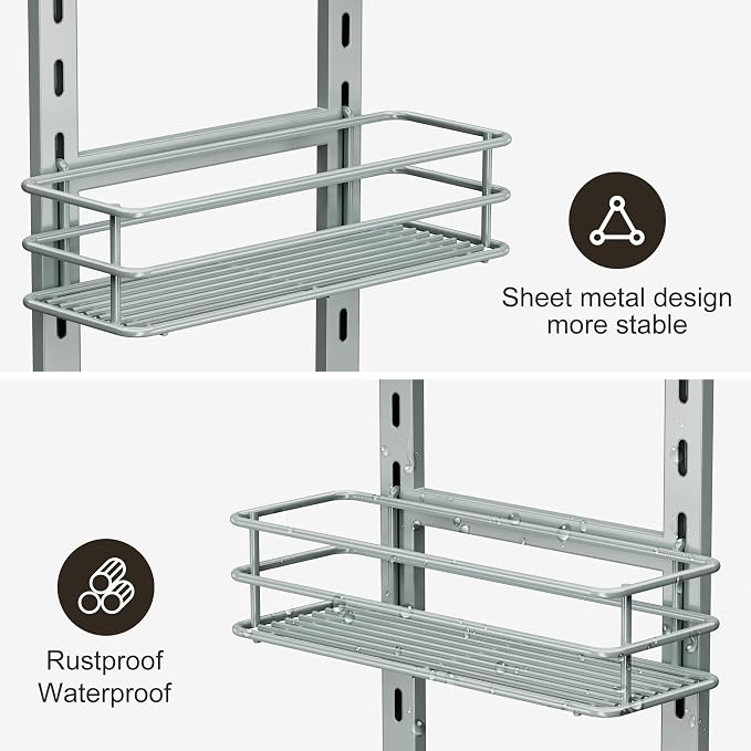 Orimade 4 Tier Adjustable Anti-slip Shower Caddy over Shower Head, Rustproof - Image 5