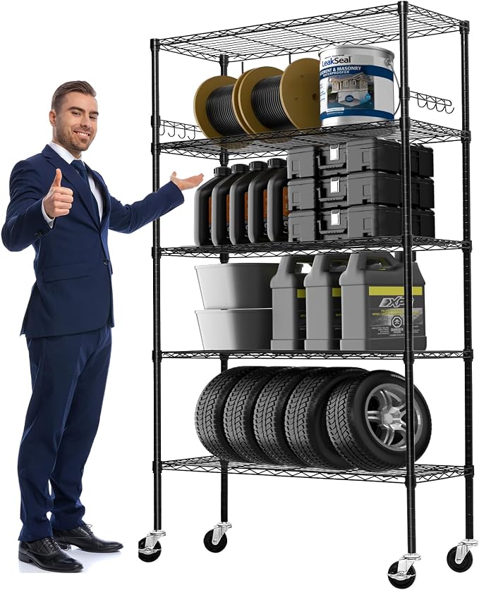 Storage Shelves 75"H Wire Shelving Unit by BolDuckDirect