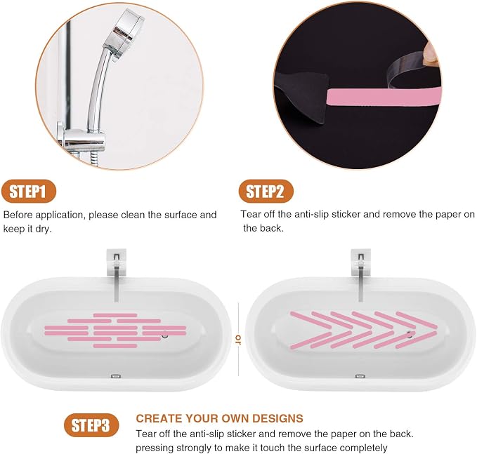 Non-Slip Bathtub Stickers Safety Bathroom Tubs Showers Treads Adhesive Decals - Image 5
