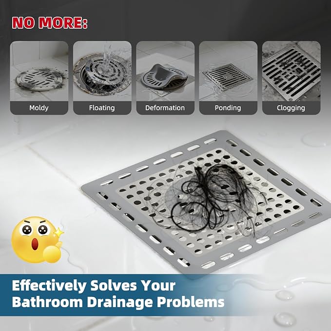 Hibbent Upgraded Shower Drain Hair Catcher, Shower Drain Cover - Image 3