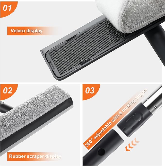 Window Cleaning Kit, Rotatable Window Squeegee - Image 6