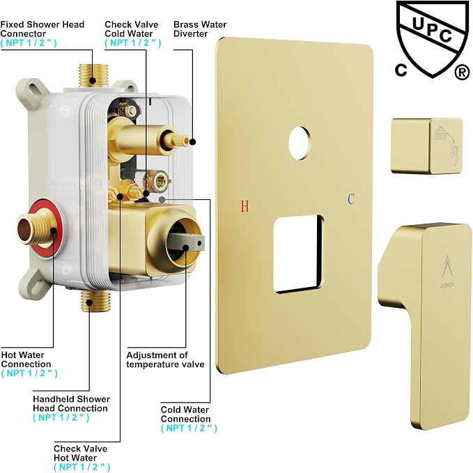 Shower System Modern Rain Brass Faucet Set - Image 7