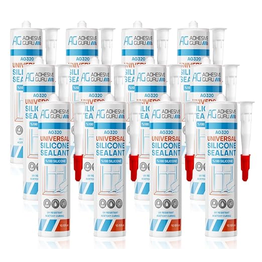 Adhesive Guru All Purpose Clear Silicone Sealant Waterproof, 100% Silicone Caulk by AdhesiveGuru
